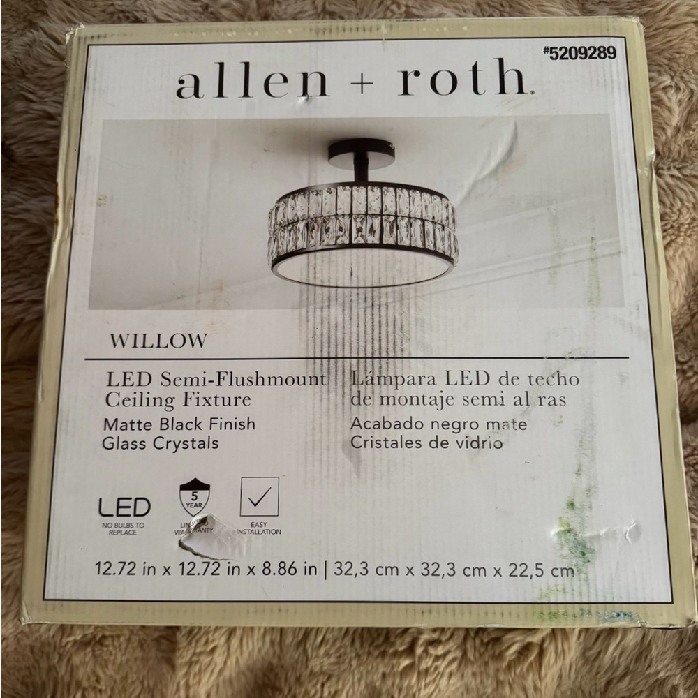 Allen + Roth Black LED Ceiling Fixture